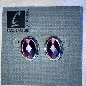 NWOT CASUAL CORNER st w/purple center stones, 3/4” x 1/2” wide. $15